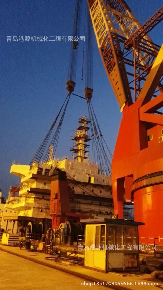 1300吨起重船吊装800吨船舰楼