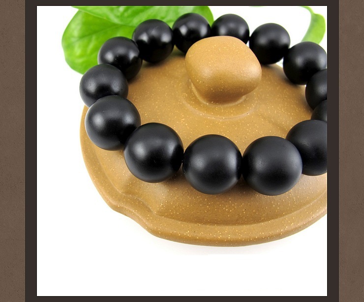 砭石手链批发 男款保健手串 18mm 公司活动促销广告礼品 泗滨