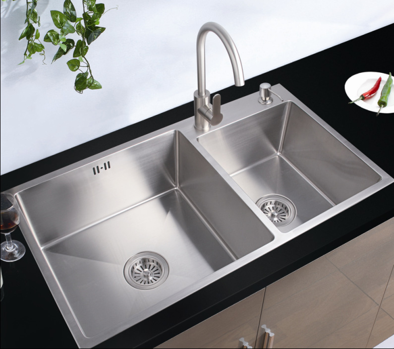 水槽 手工洗涤槽 台下直角双槽批发 厂家直销不锈钢水槽洗菜盆