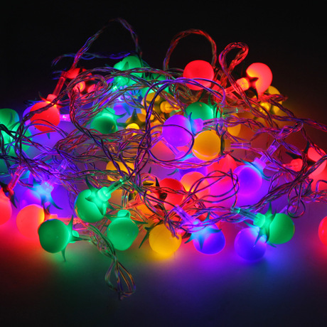 led彩灯80l带叶樱桃 圣诞节彩色串灯酒吧ktv景观装饰挂灯