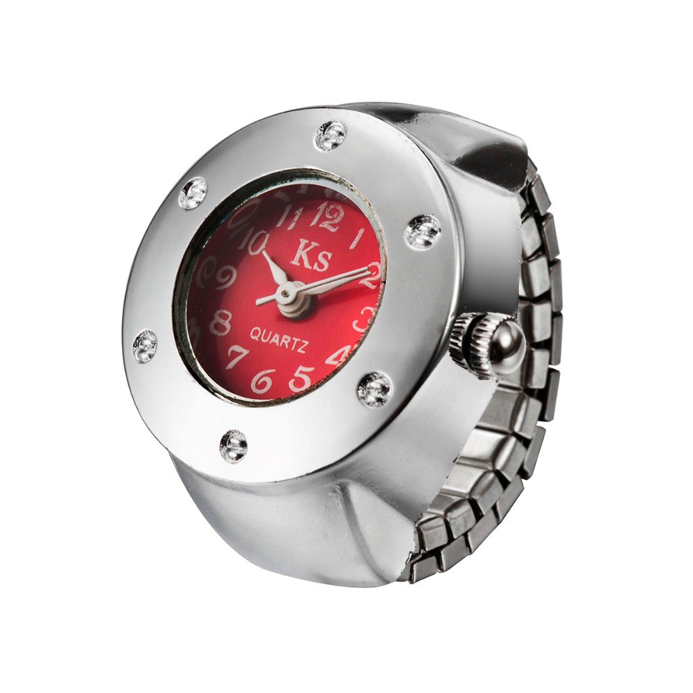 电商热卖钢带简约戒指表时尚男女精致饰品手指儿童手表ks直销批发