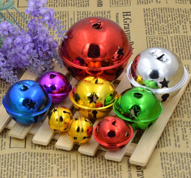 批发彩色宠物铃铛 圆铃 圣诞装饰 五星铃 铁 出口欧美环保铃铛