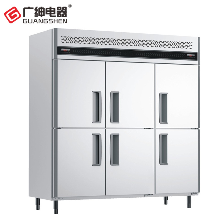 广绅电器GB1.6L6ST 冰箱商用立式冷藏冷冻冰柜六门双温厨房冰箱