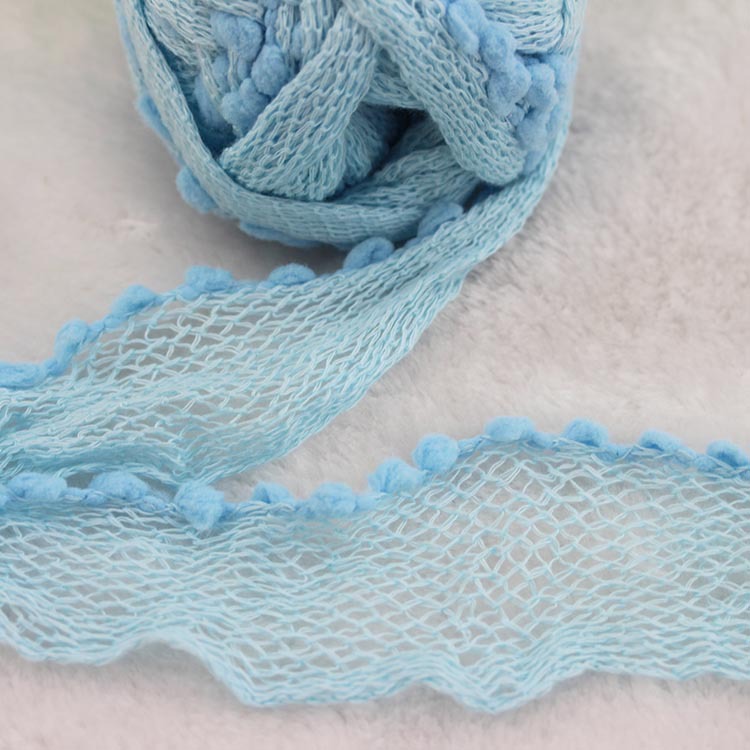 苏州汇彩 大量批发腈尼渔网纱 段染花边裙边织围巾用毛线批发