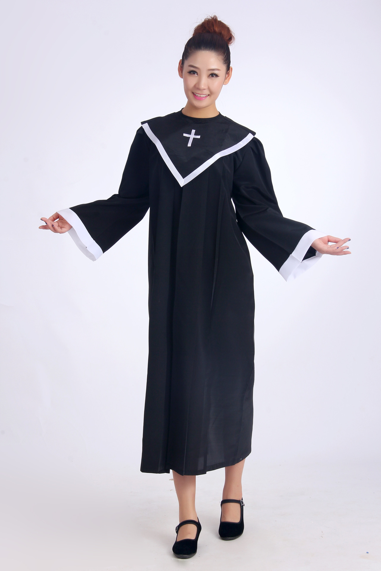 圣诞节表演服装圣诗服基督教服装圣衣圣袍服唱诗班男女讲道神父装