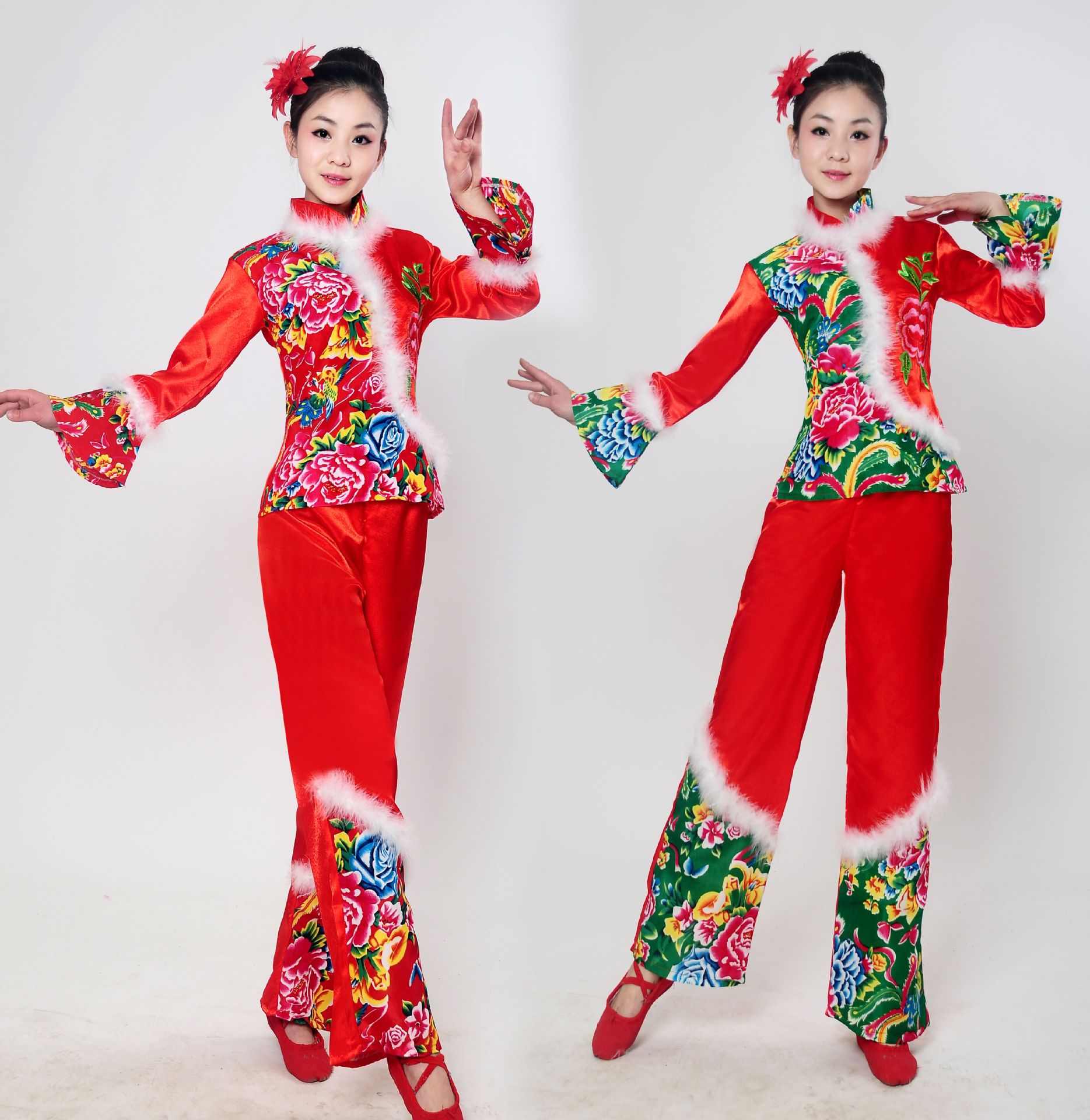新款秧歌服秋冬季2015古典舞蹈表演出服装腰鼓中老年扇子舞.
