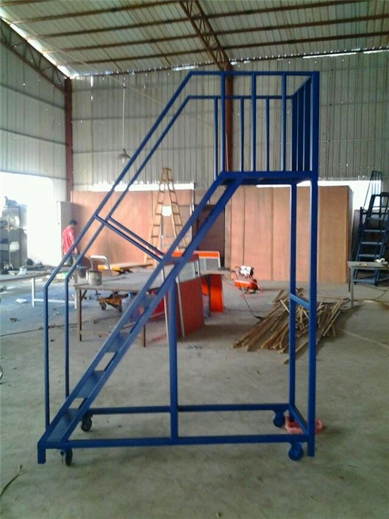 2米仓库取货梯不锈钢移动登高梯 500kg登高梯