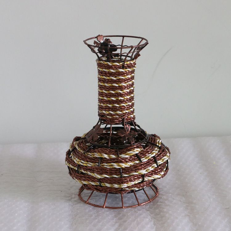 厂货手工工艺品 欧式铁艺编织花篮 插花花器摆件编织花瓶批发24