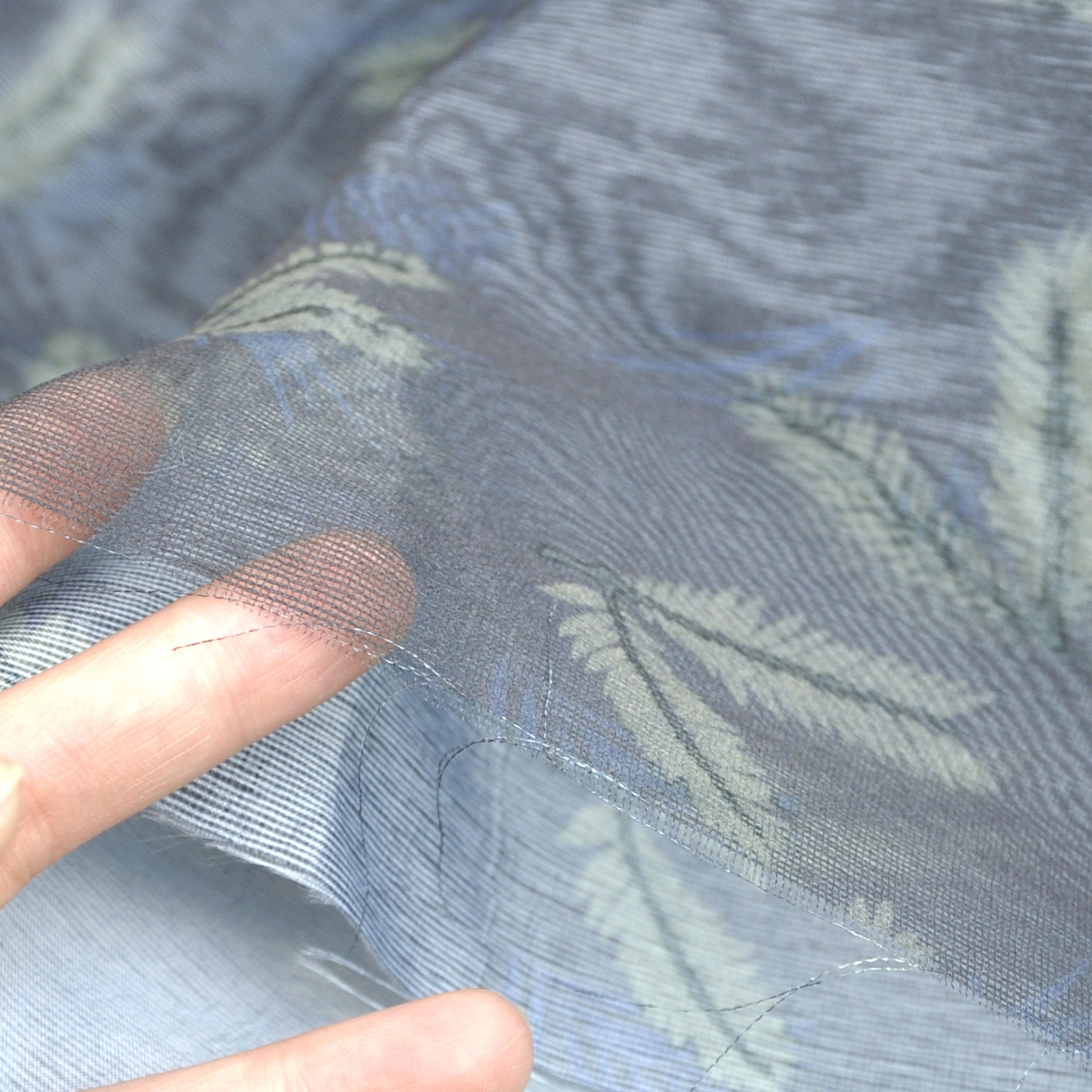 欧根纱印花 双层印花 高档女装面料厂