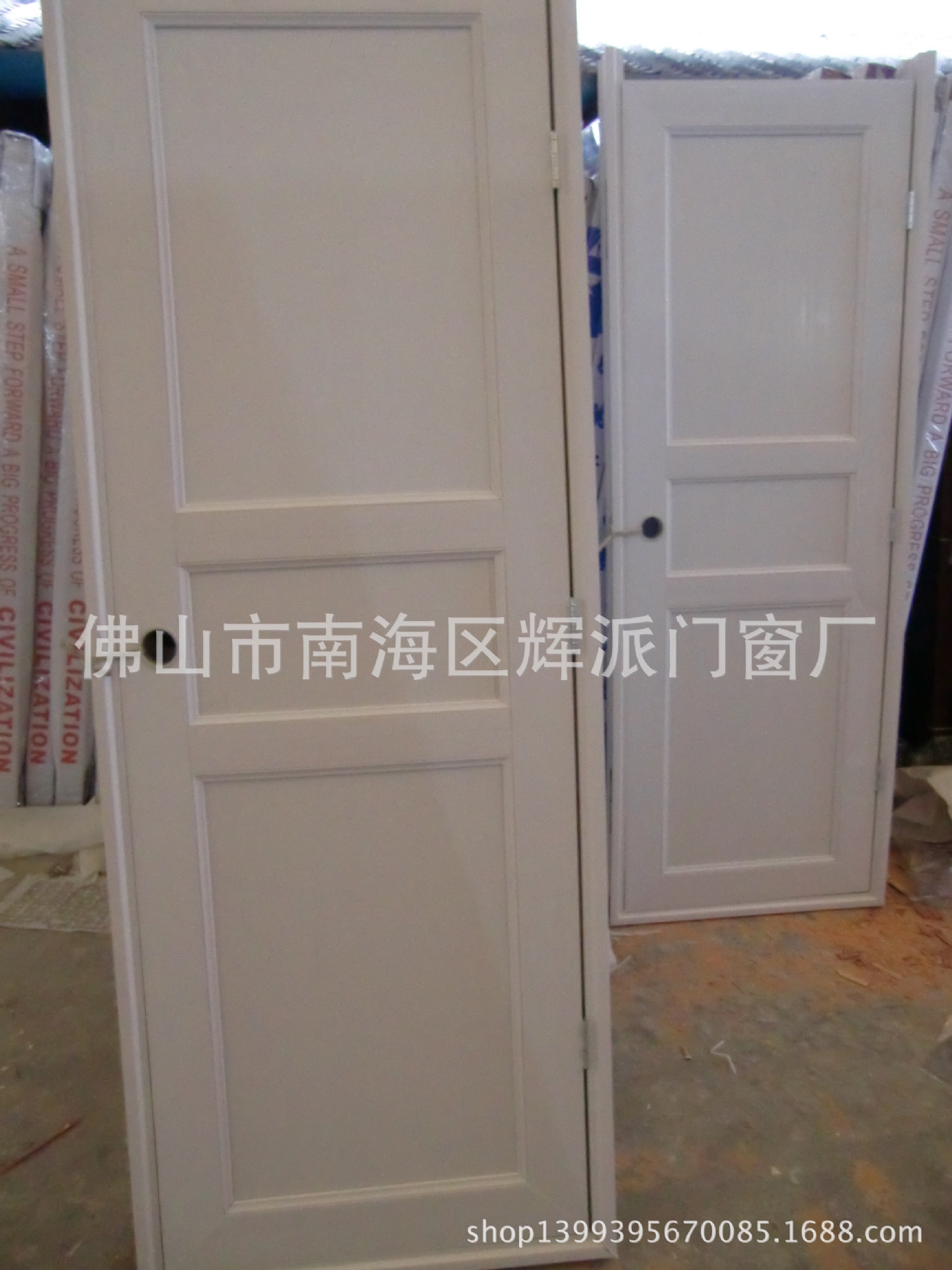 佛山厂家供应塑胶门白色平板塑料门双中柱塑钢卫浴门支持定制