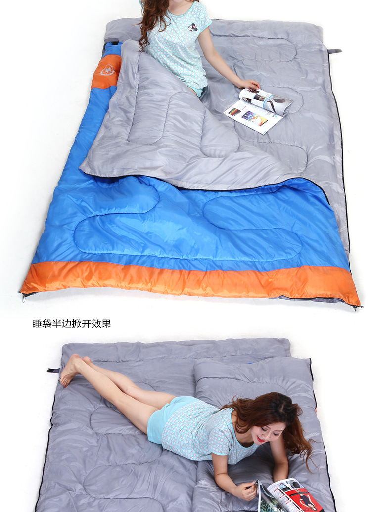 骆驼睡袋 双人情侣 春秋冬季加厚 户外露营成人睡袋