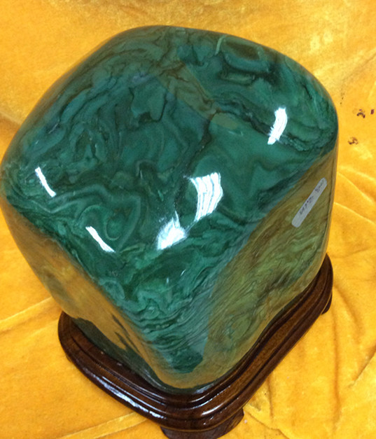 缘石记珠宝 南非孔雀绿碧玉观赏石摆件 酒店奇石工艺品980