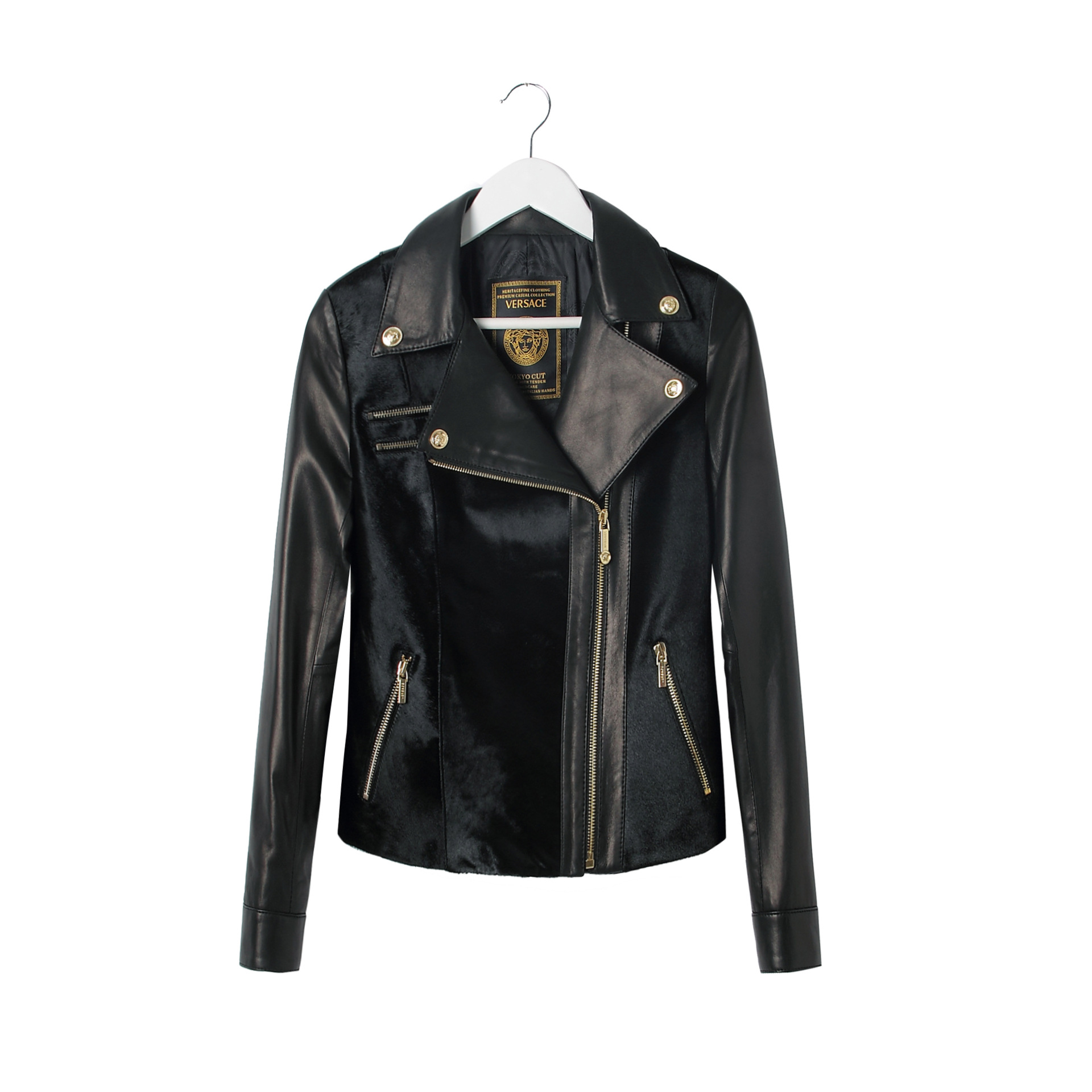 欧美风 大牌女装 皮毛一体绵羊皮皮衣 超短款女式翻领牛胎毛夹克