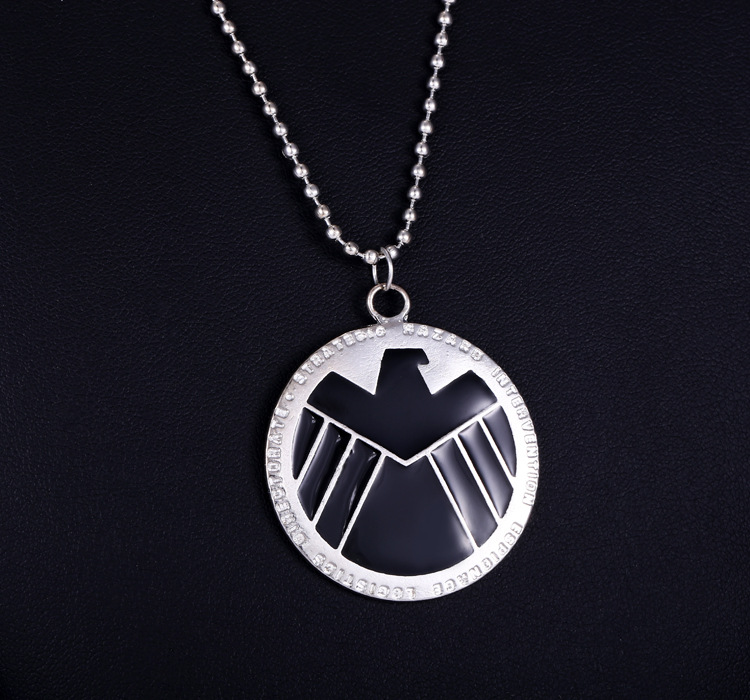 欧美影视神盾局徽章项链 精工滴油吊坠批发