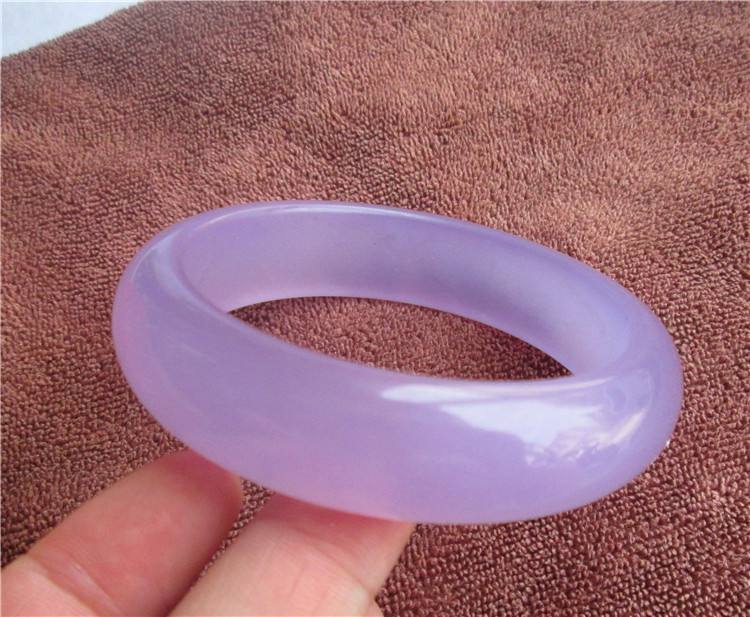 玉器批发石英岩玉手镯紫色 高贵大气石英岩玉紫手镯 天然玉手镯