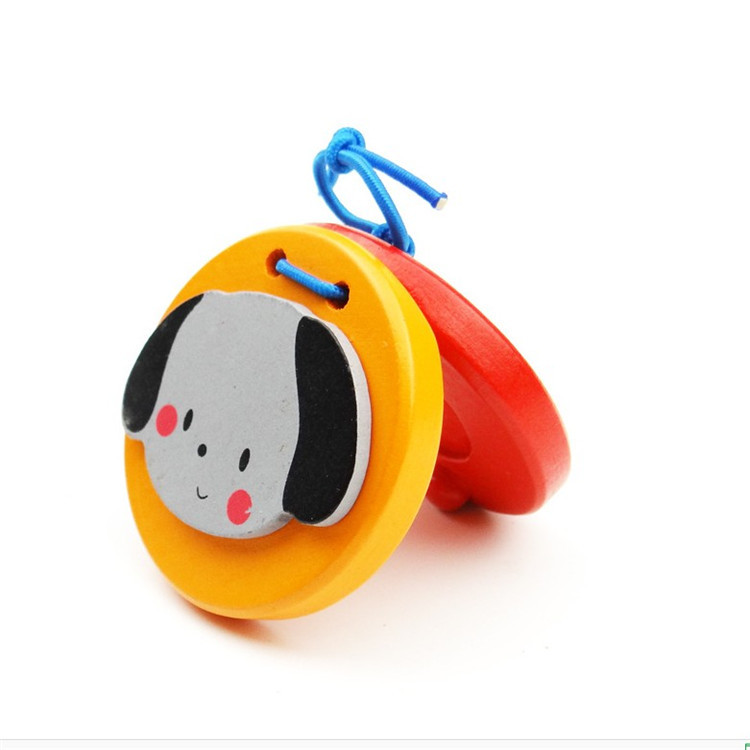 卡通动物响板木制玩具婴幼早教教具奥尔夫乐器地摊热卖木质