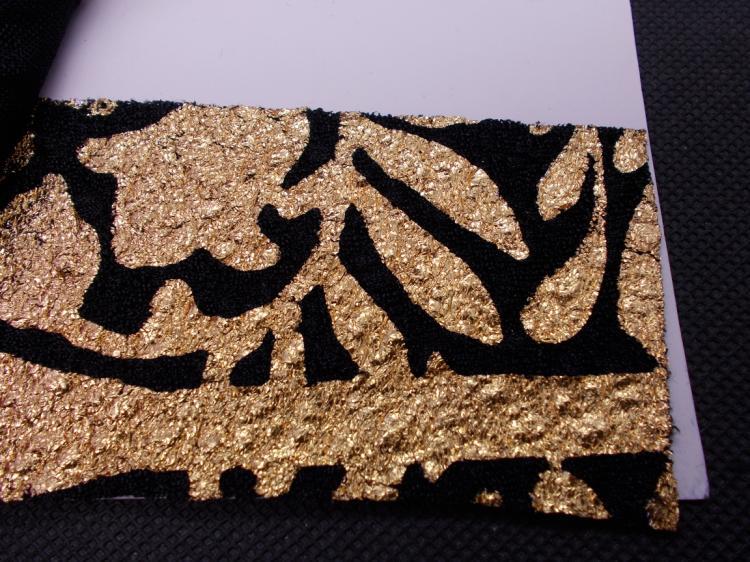 工厂定做 韩版欧式大花时尚针织烫金布