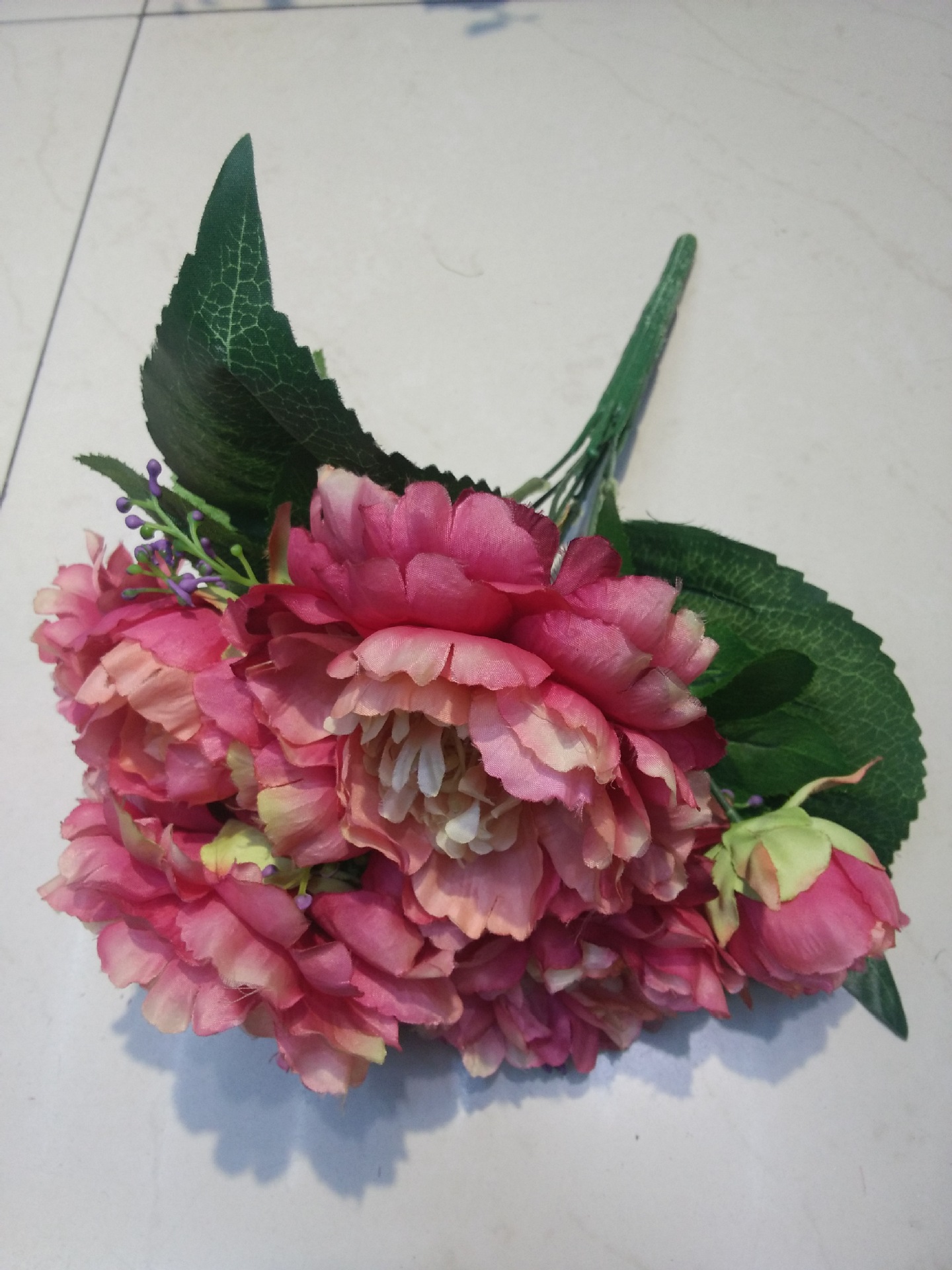 高档仿真7头牡丹 手工绢花装饰 客厅插花家居