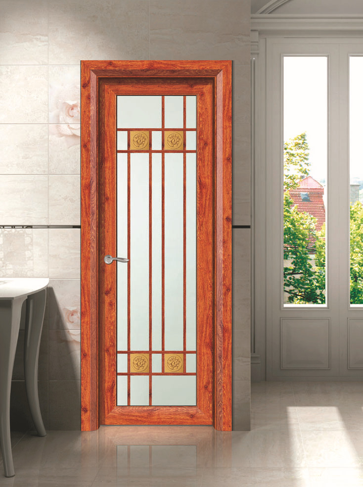 卫浴门钢化系列 高档防爆卫浴门 家用卫生间门 平开门铝合金装