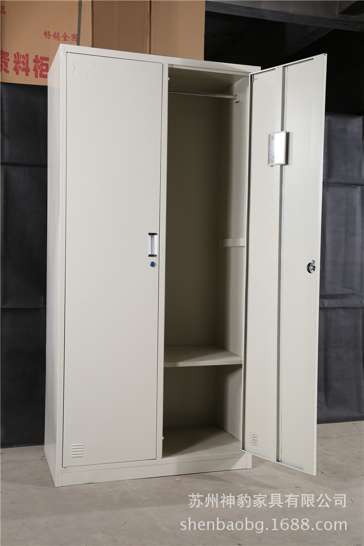 二门更衣柜铁皮柜2门更衣箱员工柜储物柜工厂浴池挂衣柜子带锁