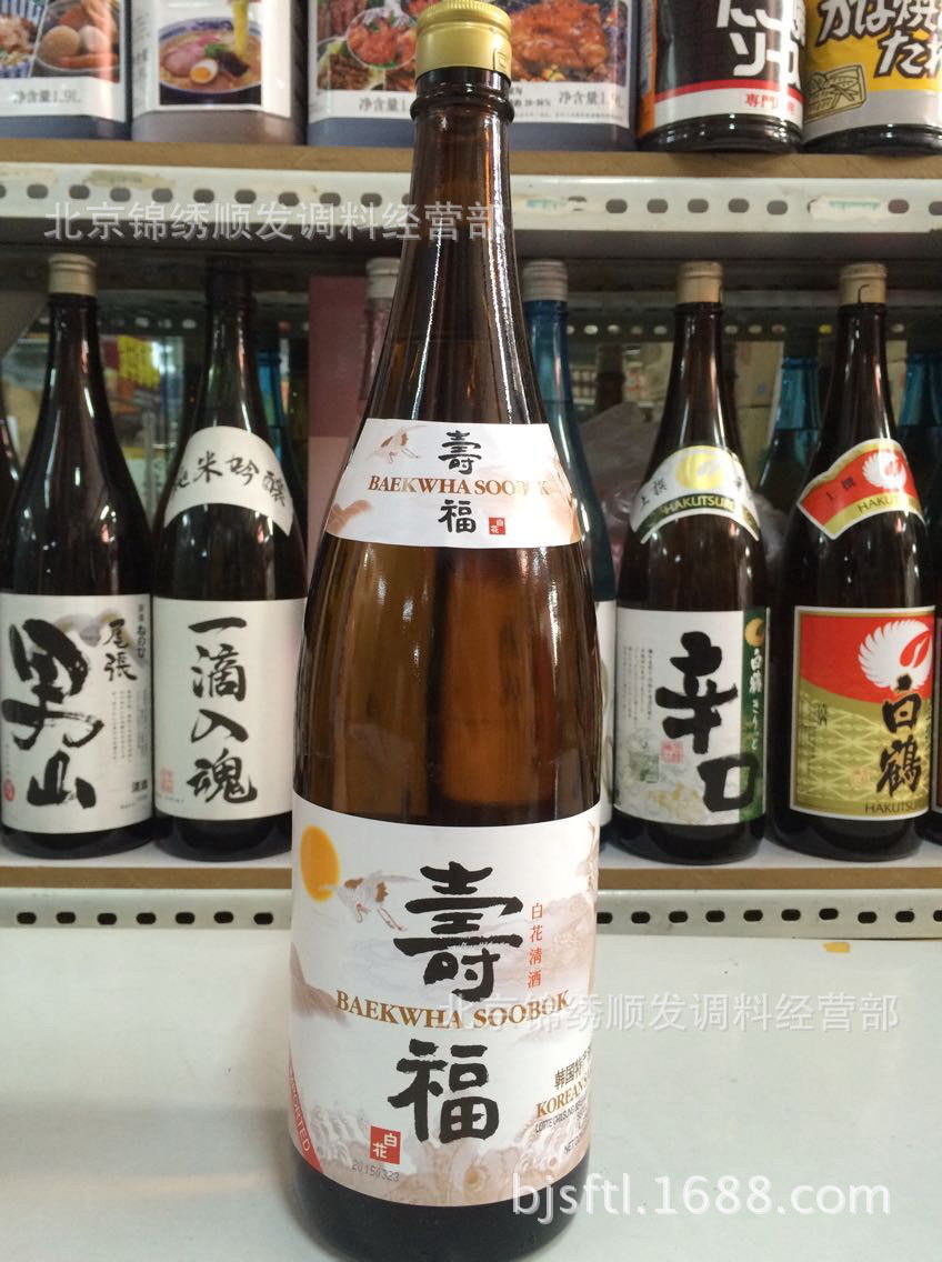 批发韩国原装进口酒水 白花寿福清酒 1800ml