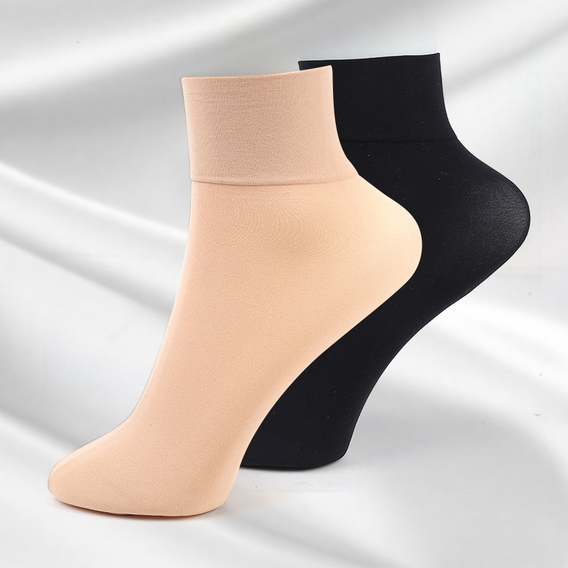 Silk Stockings Women's Thickened Socks Wear-Resistant Anti-Hook Flesh-Colored Socks Autumn and Winter Velvet Black Mid-Calf Length Socks Stall Supply