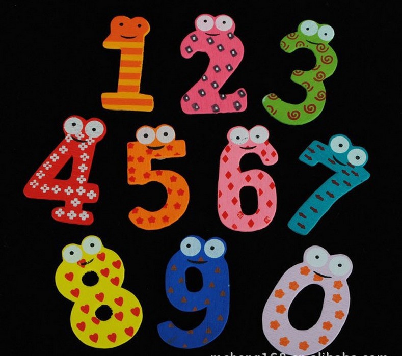 早教木质卡通冰箱贴 0-9数字可爱经用冰箱贴 家用时尚个性冰箱贴