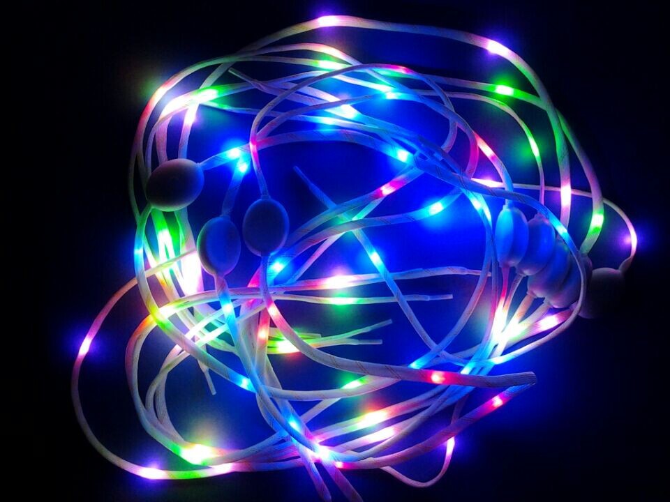 【爆款】led发光鞋带 闪光尼龙鞋带 七彩爆闪荧光鞋带 运动休闲