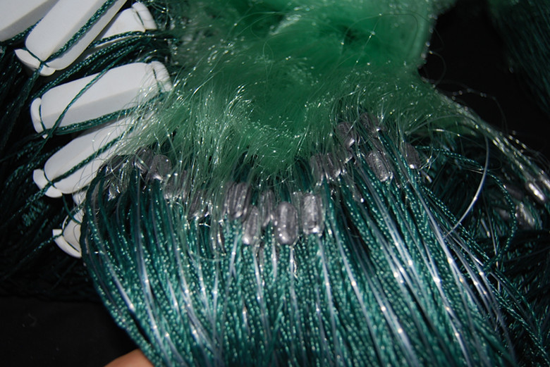 进口绿丝鱼网8米高100米长三层渔网批发粘网水库网巢湖渔网