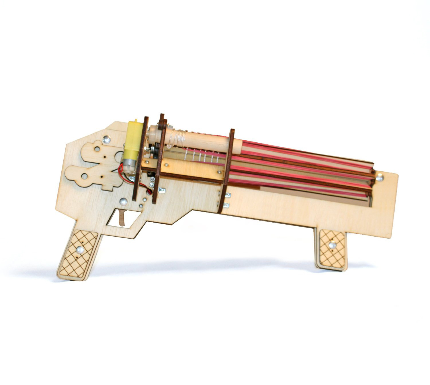 rbmg 橡胶机带枪 创意diy全自动速射皮筋枪 益智玩具