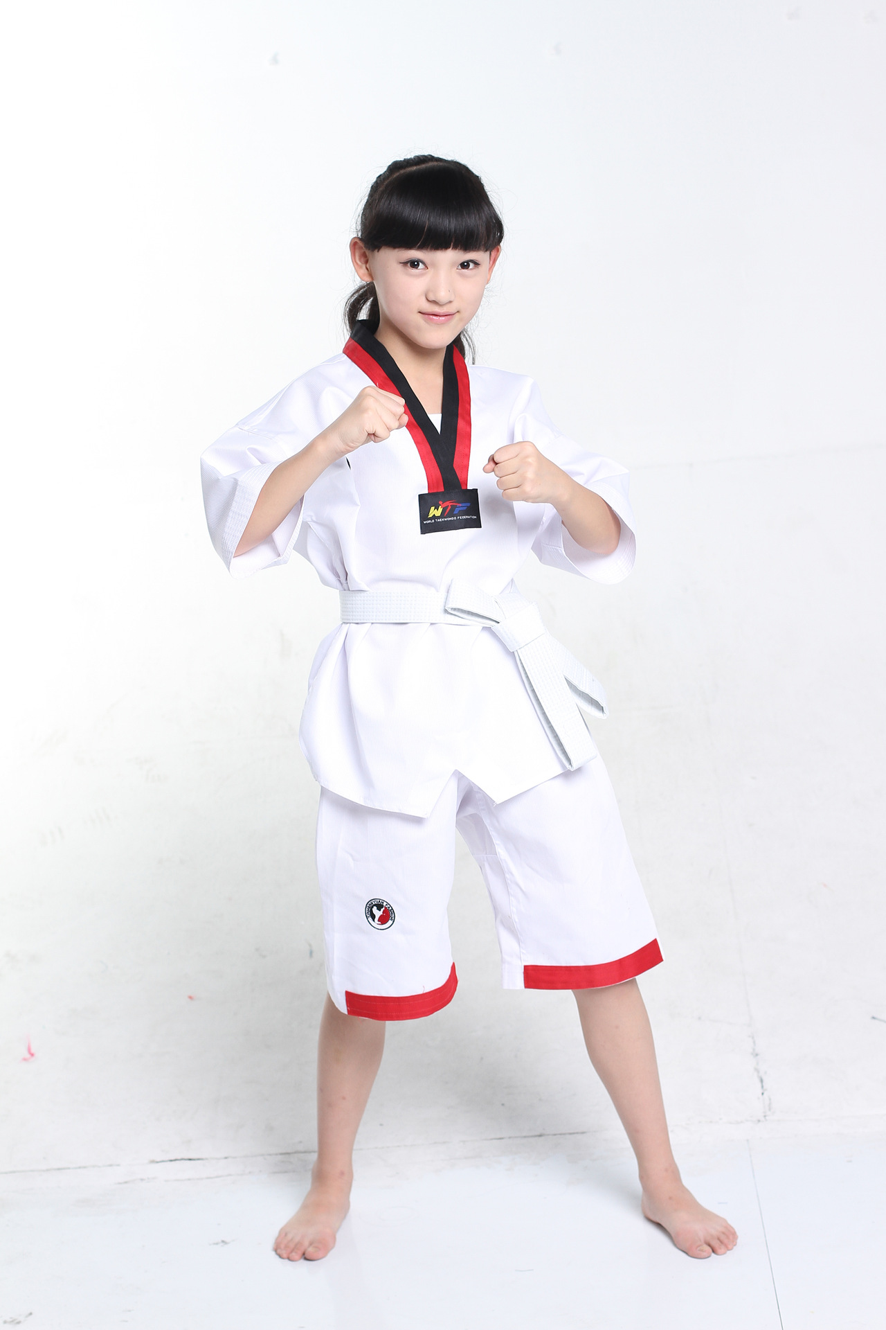 跆拳道服 正品儿童纯棉长袖跆拳道道服男女成人全棉跆拳道服装