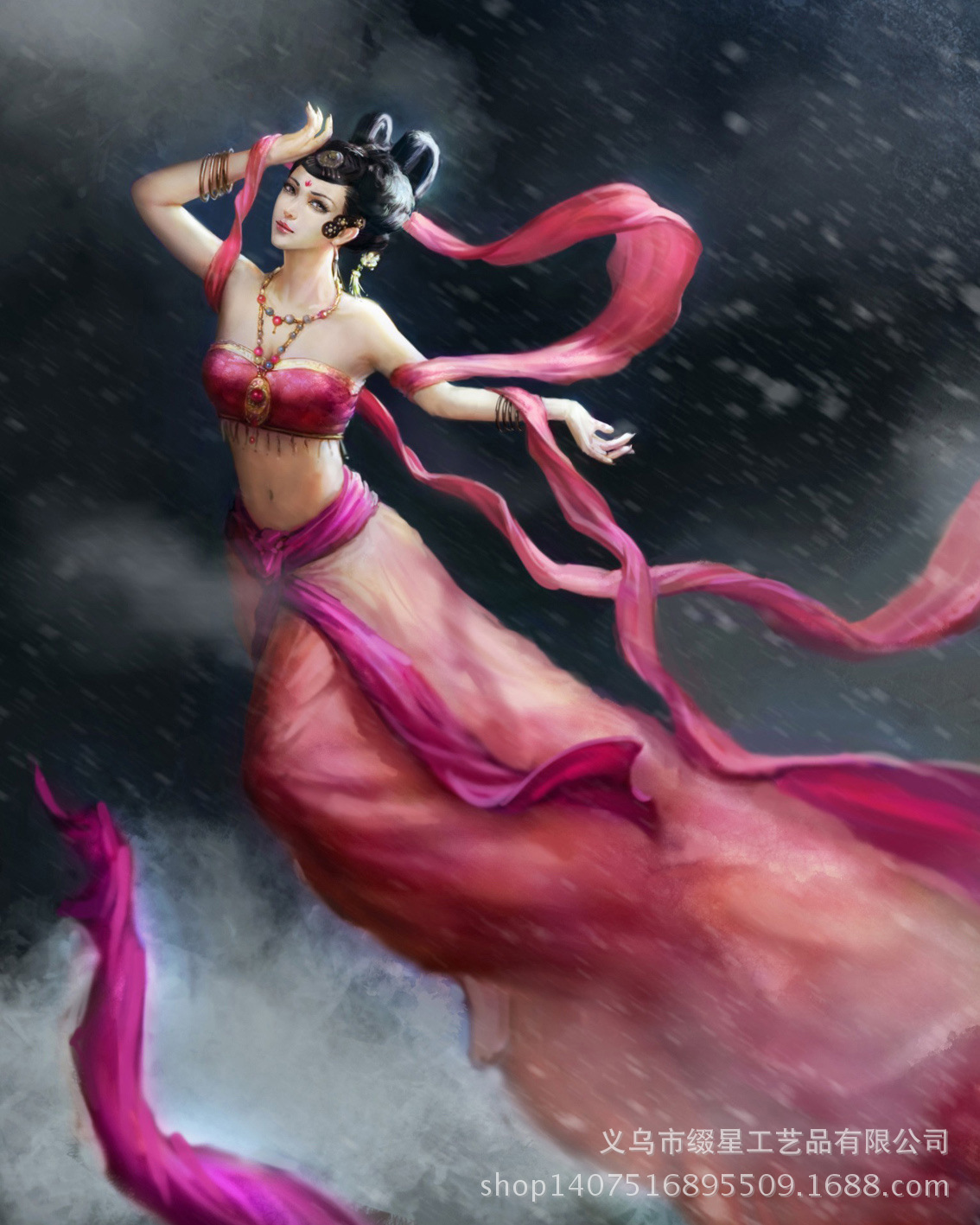 中国画 飞天仙子钻石绣diy十字绣树脂满钻 厂家直销贴钻画可定制