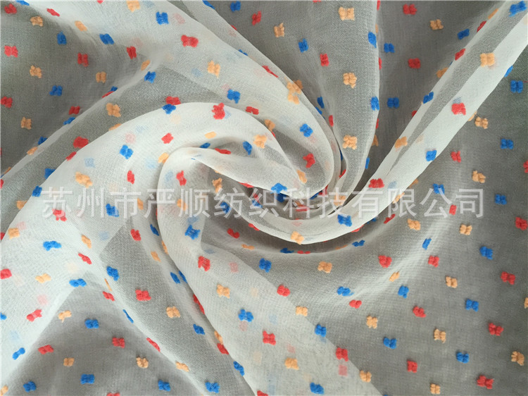 剪花双层面料 剪花欧根纱 剪花雪纺 女装面料