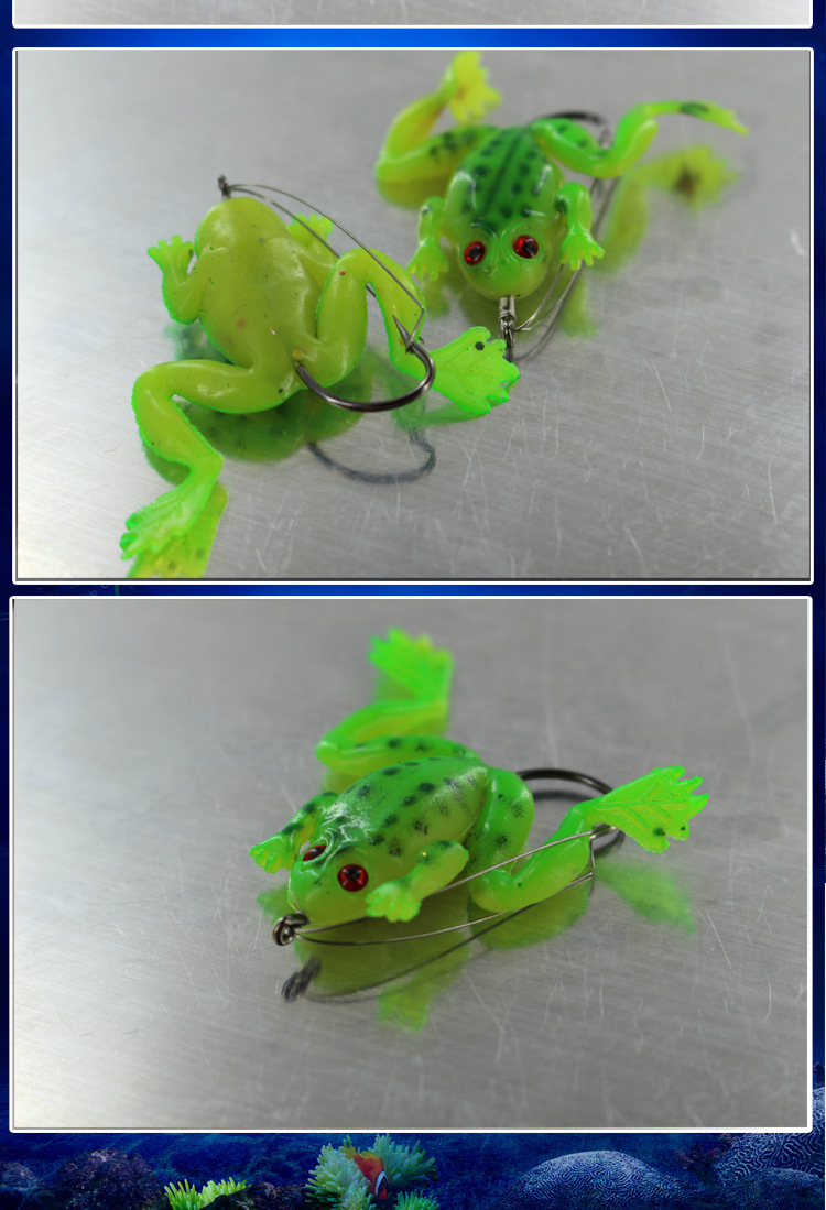 雷蛙 黑鱼杀手雷蛙 带钩软青蛙 蛙形路亚饵 软饵