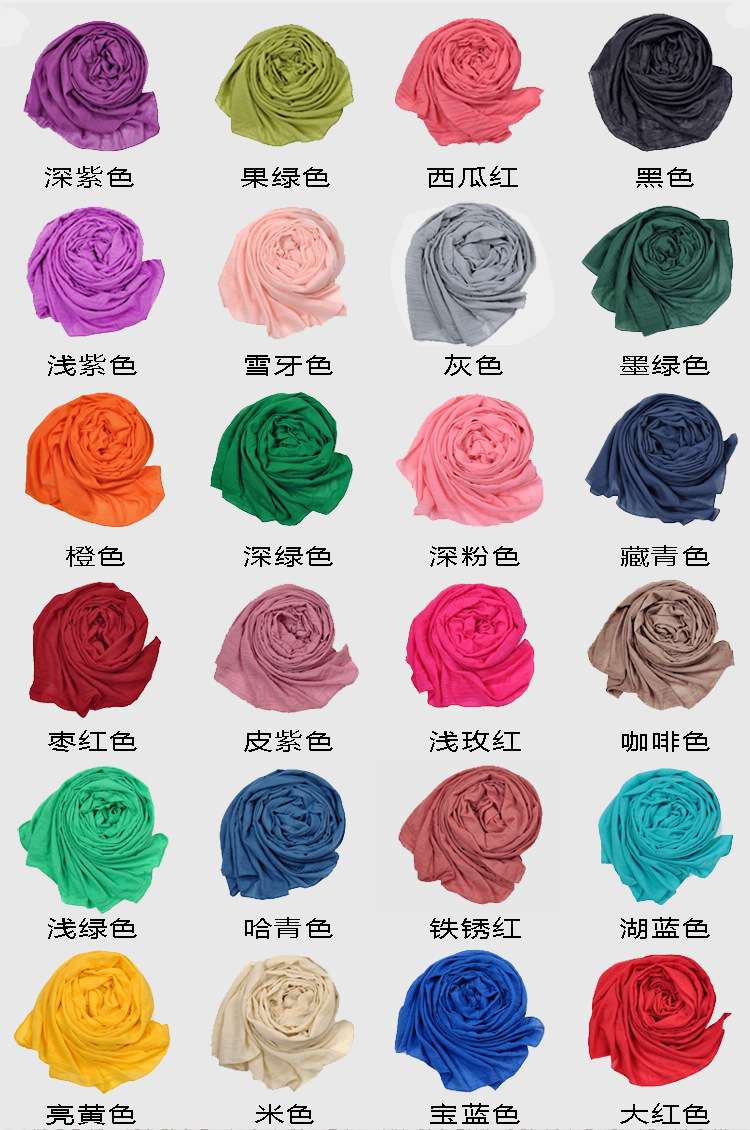 秋冬季新款百搭薄款披肩丝巾两用 棉麻纯色围巾摆地摊厂家批发