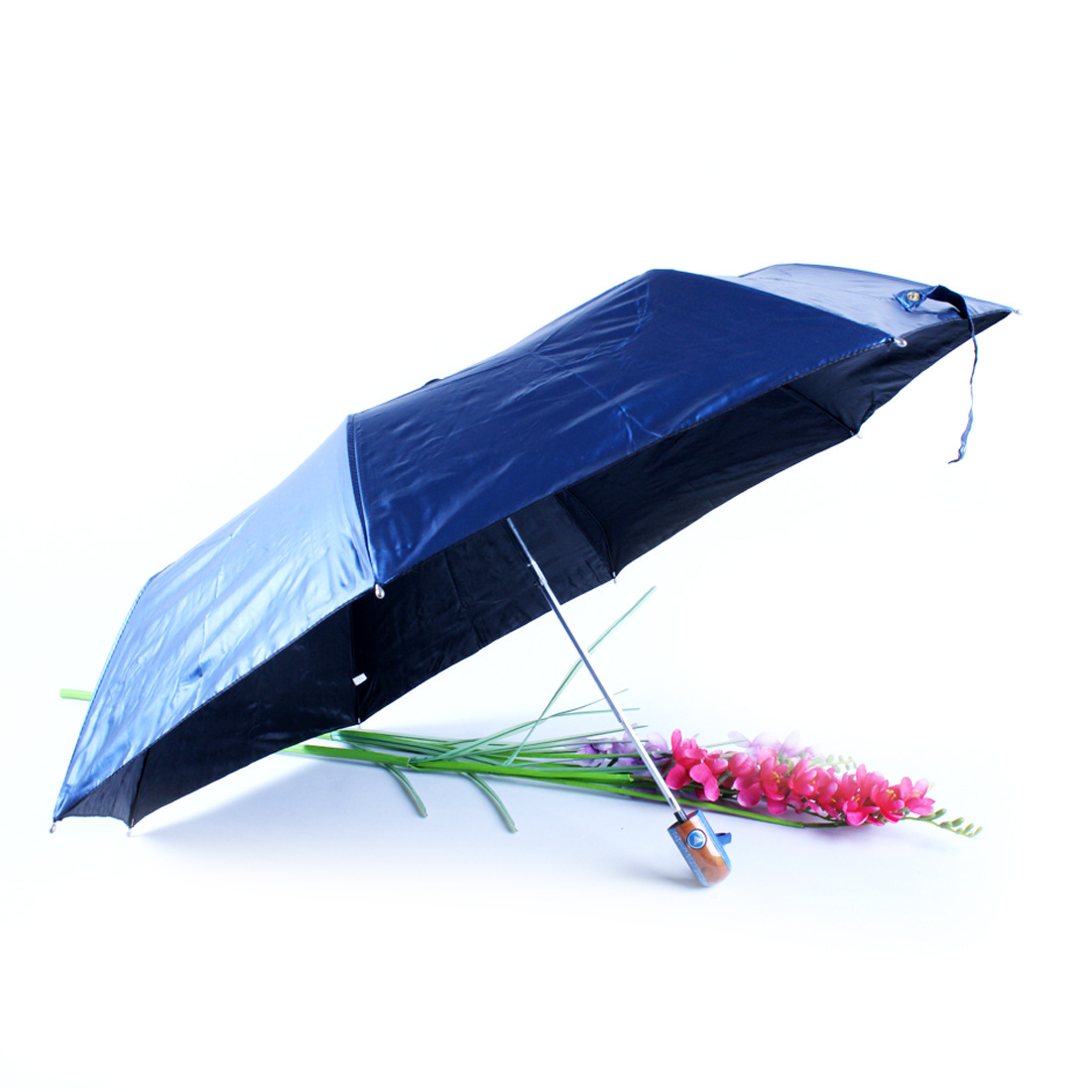 厂家直销三折色胶uv自动男女士商务遮阳伞 外贸雨伞批发订制