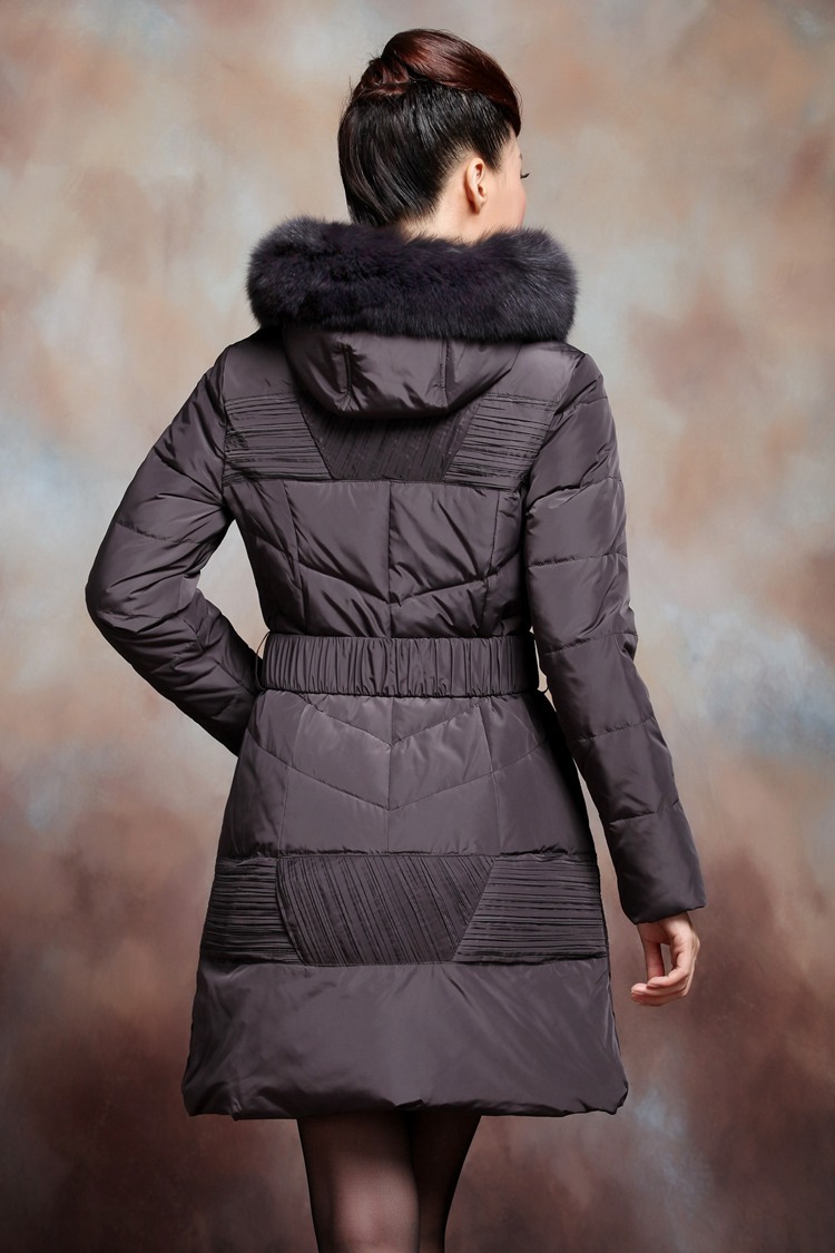 2015冬装新款哥弟羽绒服女中长款修身显瘦妈妈装狐狸毛领保暖外套