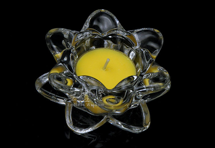 酥油灯防风灯座 佛教用品六瓣小莲花玻璃防风烛台佛灯台厂家批发