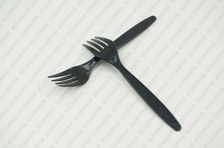 批发一次性塑料黑色白色叉子/西式餐具/甜品蛋糕叉子/100只/包