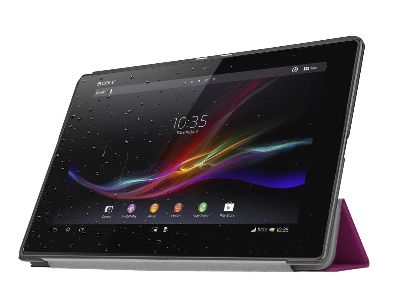 索尼sony xperia tablet z4平板保护套 超薄三折卡斯特支架皮套