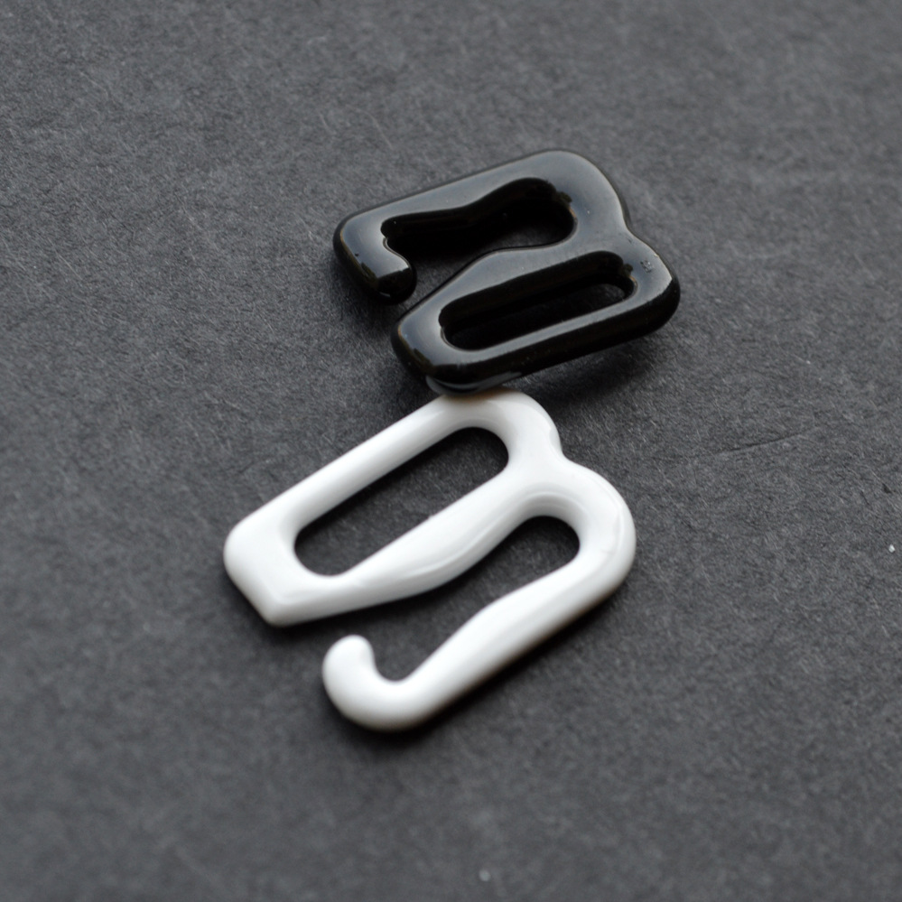 志禾现货 高档铁包胶黑色白色9字扣 调节扣 内衣文胸扣 可染色