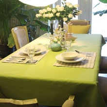 厂家直销小清新绿色桌布餐桌 纯色桌布 茶几盖布 欧式酒店盖布