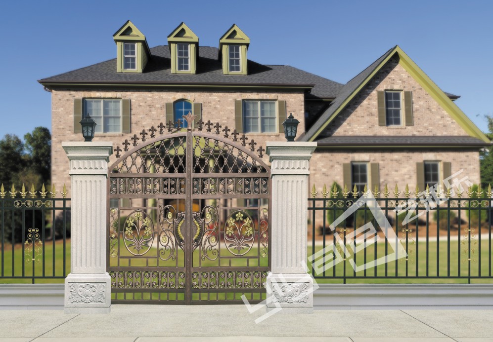 铝艺大门 铝合金门 铝焊大门 别墅铝艺大门