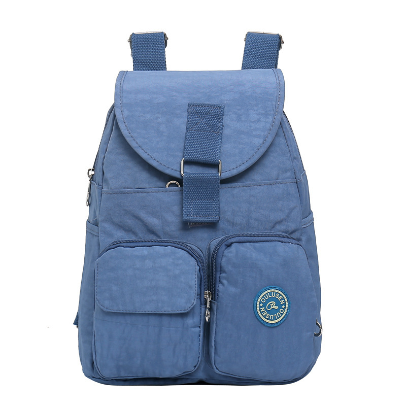 厂家直销水洗尼龙学生书包 休闲时尚双肩包 多色防水锦纶韩版背包