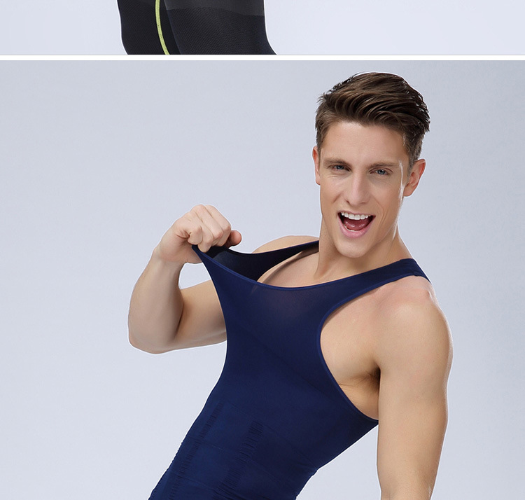 2015新款无缝升级版束腰收腹挺胸透气紧身男士塑身背心ny084