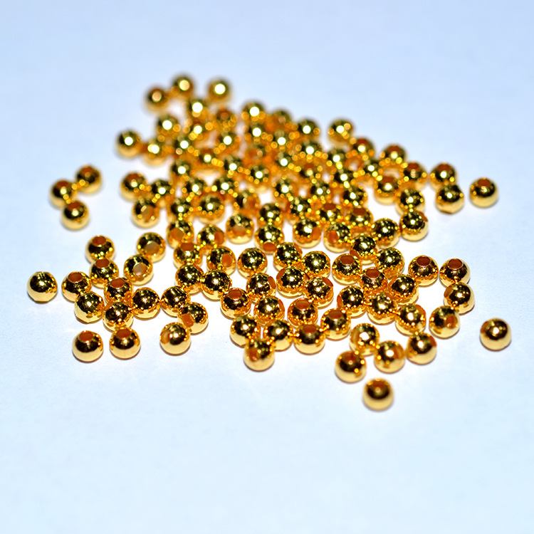 镀金镀银光面小金珠散珠配珠 diy饰品配件 手链项链用珠【铜珠】