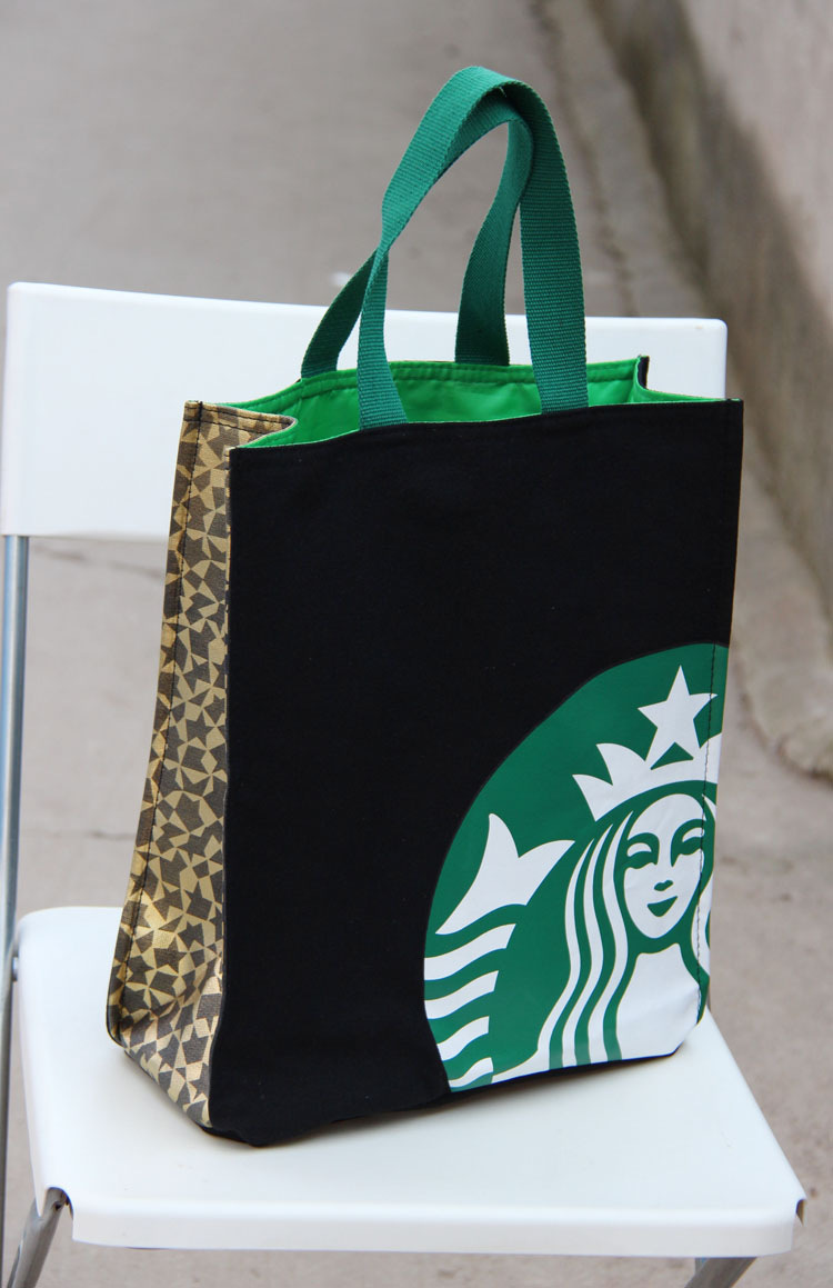厂家新款星巴克全棉手提袋定制 单肩帆布手提袋 帆布礼品购物袋