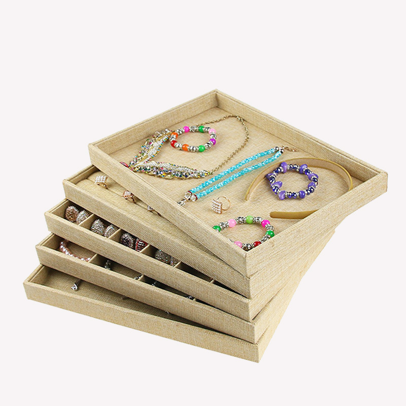 Large Capacity Jewelry Tray Jewelry Necklace Pendant Ring Display Plate Earrings Ear Studs Accessories Storage Box Jewelry Tray