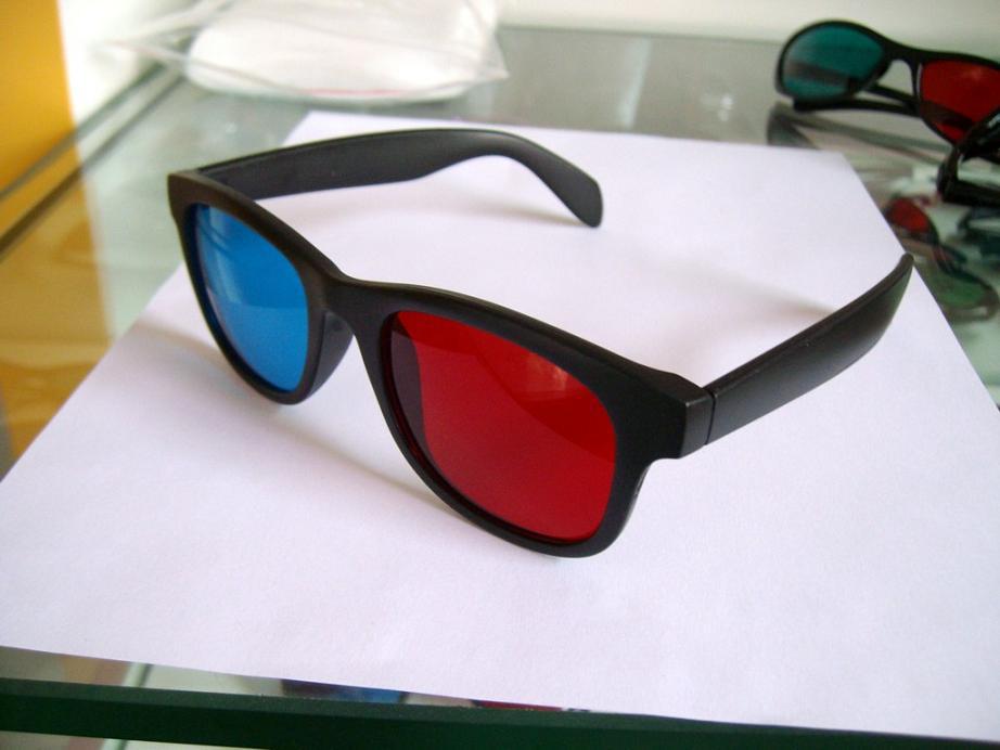 新款 复古 塑料红蓝立体眼镜 oem 工厂订做外贸热销 3d眼镜
