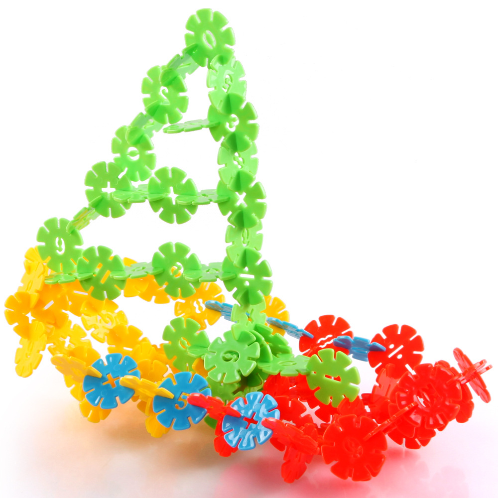 贝恩施雪花片 加厚塑料拼插拼装积木儿童创意益智玩具hyotjklwc1